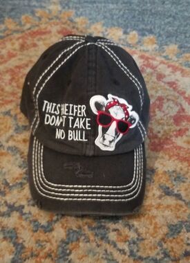 K Bethos vintage  cow print country western baseball hat